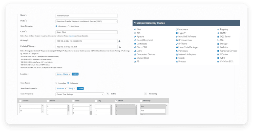 With agentless discovery, you can add credentials for desired asset types. Easy installation and no agents needed.